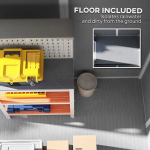 โรงเก็บของกลางแจ้งสีเทาขนาด 6x4 ฟุต พร้อมประตูล็อคได้ ช่องระบายอากาศ และหน้าต่างพื้น ทำจากพลาสติกทนทานสำหรับเก็บของในลานบ้าน - Product Image 4