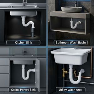 Manguera de Desagüe de PVC Flexible y Duradera de Alta Calidad, Tubería Plegable para Lavabo de Baño y Fregadero de Cocina - Product Image 1
