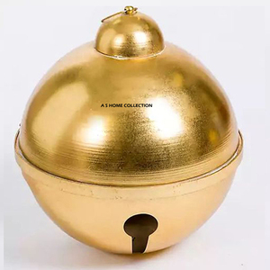 Boule de Noël décorative à thème royal en acier inoxydable, finition dorée, vierge pour sublimation, accent de Noël - Product Image 4