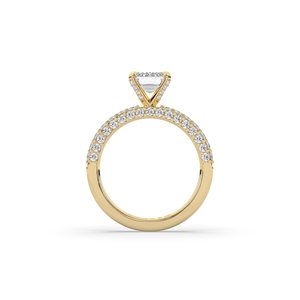 Luxeshine Women's 2Ct Lab Grown <b>Emerald</b> Diamond <b>Ring</b> VS1 IGI Certified Brilliant 925 Sterling <b>Silver</b> Yellow Rose Engagement - Product Image 4