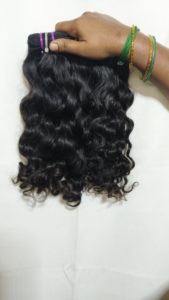 Extensiones de Cabello Humano Remy Indio, Mechones Individuales, Negros Naturales, Rizados, de Una Sola Capa, para Tejido - Product Image 3