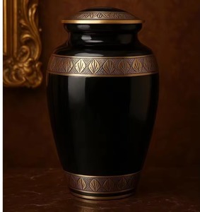Royal High Class Green Finished Aluminum Cremation Urn Unique Theme Adult Funeral Urn for Human Ashes - Product Image 4