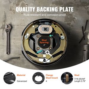 5 4.5\" B.C. Kit Freni a Tamburo Elettrici Auto-Regolanti per Rimorchio 10''x2 1/4'' per Assale da 3500 Libbre, Kit Riparazione Freni 10''x2 1/4'' - Product Image 4