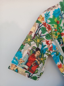 Kimono de algodón con estampado de selva en blanco | Bata de algodón hecha a mano |   Ropa de estar por casa de algodón estampada - Product Image 2