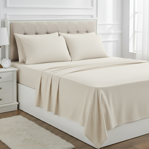 Ensemble de draps double en microfibre ivoire de luxe avec taies d'oreiller |   Literie de qualité supérieure de style hôtel |   Confort Lisse |   2026 - Product Image 1