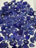 Vente en gros de pierres précieuses naturelles en Tanzanite facettées, taille ovale, taille octogonale, 8x10mm, bleu
