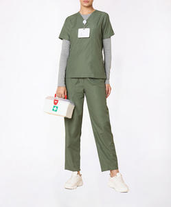 Uniformes Médicos Elásticos Personalizados al por Mayor con Logotipo, Traje de Enfermería Unisex, Ropa de Trabajo de Verano de Poliéster y Spandex, Servicio OEM - Product Image 2