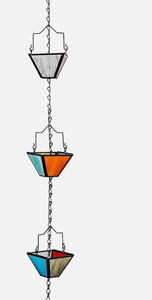 Chaîne de pluie en vitrail coloré, décorative, attrape-pluie extérieur et remplacement de gouttière - Product Image 3