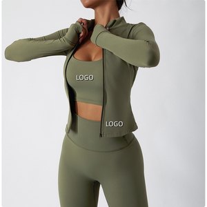 Outdoor Women's Sportswear Sports Bra and Legging Set 3 Piece Yoga Sets Fitness Women's Activewear Jacket Seamless Activewear - Product Image 5