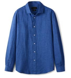 Camisa de otoño personalizada de satén de manga larga, de punto sólido, transpirable, informal, 100% algodón, talla grande, con botonadura sencilla y resistente a las arrugas. - Product Image 2