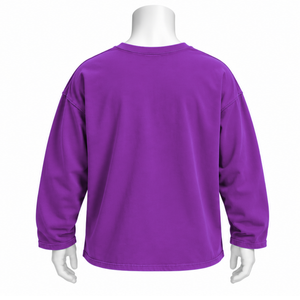 T-shirt à manches longues Violet Reversed LS, coupe ample, 100% coton, effet vintage, épaules tombantes, coupe classique, unisexe, décontracté - Product Image 2