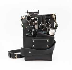 Cowhide Leather Barber Scissor Case Professional Hairdressing Tool <b>Belt</b> Holster For Salon Stylist Shears LBSH-0009D - Product Image 1