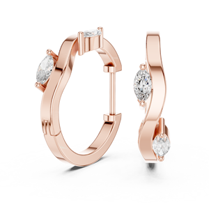 Élégantes boucles d'oreilles clous en or 14 carats avec diamants de laboratoire taille marquise pour femme, certifiées IGI, couleur E, bijoux synthétiques tendance 4.0x2.0MM - Product Image 6