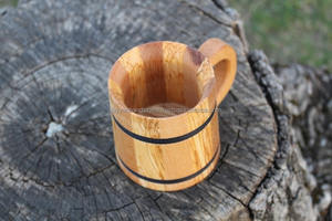Nouvelles tasses en bois faites à la main, ustensiles de cuisine martelés, verres à bière purs pour cadeaux d'affaires - Product Image 2