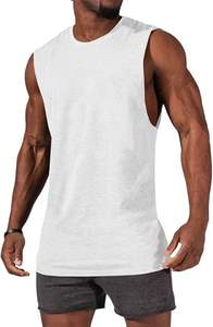 เสื้อกล้ามผู้ชายแบบปรับแต่งได้ เสื้อกล้ามผู้ชาย 100% ผ้าฝ้าย คอกลม ระบายอากาศ แห้งเร็ว สีพื้นสไตล์วินเทจ สีตามสั่ง - Product Image 4