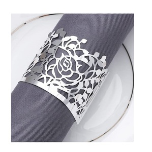 Anneau de serviette de table élégant pour service de dîner d'hôtel de luxe, accessoires de mariage, vaisselle - Product Image 4
