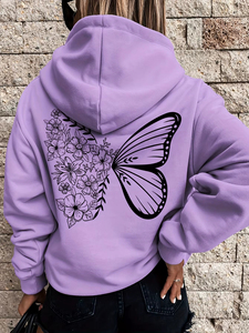 Sudaderas con Capucha para Mujer, Nueva Calidad, Diseño Creativo con Mariposas y Letras, Tendencia de Moda, Sudadera Casual HipHop - Product Image 5