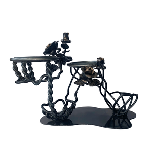 Moderno Estante para Vinos de Hierro Forjado de Tres Pilares, Escultura Artística, Metal Forjado a Mano, Decoración para el Hogar, Personalizable, Soporte de Exhibición para Cumpleaños - Product Image 4