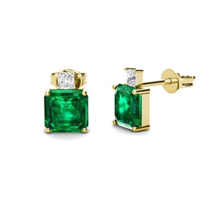 Joyas de plata <span class=keywords><strong>2022</strong></span> para mujer, aretes cuadrados de Esmeralda verde de <span class=keywords><strong>3</strong></span> quilates cultivados en laboratorio, joyería <span class=keywords><strong>Destiny</strong></span>, 925 - Product Image 3