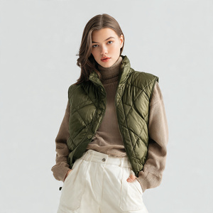 Chaleco acolchado sin mangas con capucha para mujer, cálido de invierno, con cremallera - Product Image 4