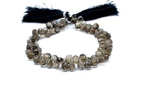 100% arrivée naturelle quartz fumé gouttes à facettes forme perle Briolette larme quartz fumé gouttes pour la fabrication de bijoux - Product Image 3