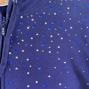 Sweat à capuche streetwear personnalisé coupe ample et courte, effet délavé diamant, délavé soleil, vintage, avec fermeture éclair et strass - Product Image 3