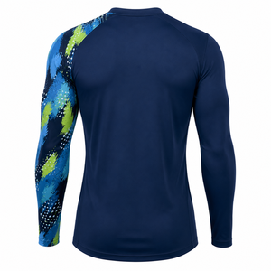 เสื้อรัดรูปแขนยาว Warpro Industry สำหรับผู้ชาย พิมพ์ลายแบบ Sublimation แห้งเร็ว แขนยาวเต็มตัว ลายสีฟ้าเขียว - Product Image 3