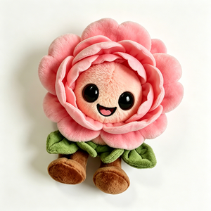Lindo peluche de flor sonriente, adorable muñeco de peluche floral antropomórfico, regalo de San Valentín, suave juguete de peluche con forma de planta - Product Image 1