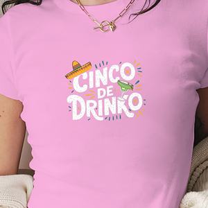 Cinco drop Five of Drinko t-shirt court mode femme - Product Image 3