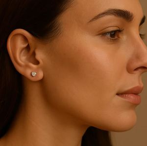 Boucles d'oreilles en forme de cœur avec diamant Moissanite, argent sterling, bijoux classiques, cadeau pour femmes - Product Image 4