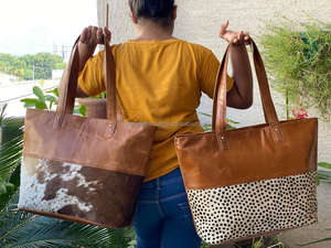 กระเป๋าสะพายหนังวัวแบบมีที่ปิดสำหรับผู้หญิงกระเป๋าสะพายขนาดใหญ่สำหรับผมหนังแท้แบบใหม่ - Product Image 4