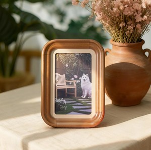 Cadre photo rustique en bois de noyer à coins arrondis pour montage mural et présentation sur table, décoration de ferme, vente en gros - Product Image 4