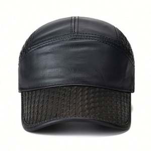Gorra de Béisbol de Invierno para Hombre, Nuevo Diseño, 5 Paneles, Cuero Genuino - Product Image 3