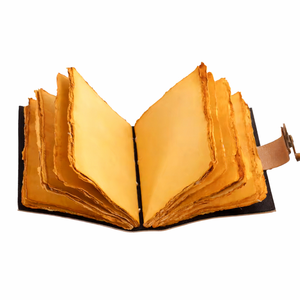 Cuaderno A5 de Cuero con Doble Dragón Chino Tradicional al por Mayor - Cuaderno de Bocetos y Diario de Papel con Borde Rústico Hecho a Mano para Regalos Premium - Product Image 3