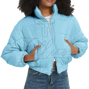 Chaqueta corta acolchada de invierno para mujer, personalizada, talla grande, de poliéster, impermeable y cálida, con botones. - Product Image 5