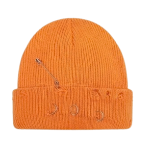 Bonnet unisexe personnalisé avec logo, en acrylique épais, style vieilli, avec accessoires perforants amovibles, idéal pour l'hiver – Vente en gros - Product Image 2