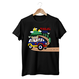 Camiseta de Algodón 100% HMR con Diseño de Oso y Conejo – Camisetas Casuales Blancas y Negras con Logotipo Personalizado para Hombres, Mujeres y Niños - Product Image 3