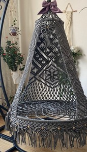 Macrame patio double swing, Macrame swing,Macrame <b>hanging</b> swing,Macrame - Product Image 2