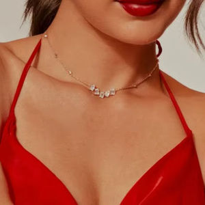 Collar de Oro Rosa de 18K con Diamantes Naturales de Corte Brillante Redondo, Moderno, Unisex, para Uso Diario - Product Image 4