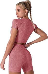 Ensemble de yoga court de haute qualité pour femmes, vêtements de sport pour femmes, ensembles de yoga à séchage rapide, coupe ajustée - Product Image 4