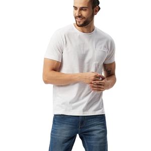 T-shirt unisexe blanc surdimensionné 100% coton, poids lourd, poche, col rond, fabriqué en T-shirt surdimensionné - Product Image 2