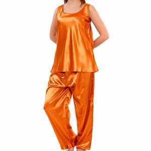 Ensemble de pyjama en satin de soie pour femmes, léger et confortable, tenue de détente - Product Image 1
