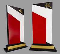 Trophée élégant en bois de qualité supérieure, plaque en bois gravée sur mesure pour événements d'entreprise, compétitions sportives