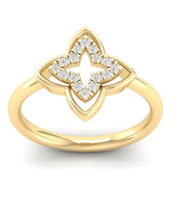 Ensemble de bijoux ethniques en or personnalisés, pendentif floral en diamant naturel 0,48 CT, boucles d'oreilles, bague pour femme, cadeau - Product Image 6