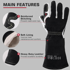 Guantes de Soldadura de Alta Temperatura, Cómodos y Transpirables, de Cuero de Alta Calidad, Guantes de Seguridad para Soldadores - Product Image 2