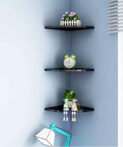 ชั้นวางของแบบลอยติดผนัง, ชั้นวางมุม 3 ชั้นขนาดเล็ก ชั้นวางมุมติดผนังทำจากไม้เอ็มดีเอฟ สำหรับตกแต่งและจัดเก็บ - Product Image 2