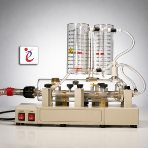 Unidad de Destilación de Vidrio Borosilicato de Grado Laboratorio, Sistema de Agua Doble Destilada de 4 LPH, Configuración de Vidrio de Alta Pureza - Product Image 1