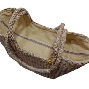 Handcrafted Water Hyacinth Tote <b>Bag</b>: <b>Large</b> Straw <b>Beach</b> <b>Bag</b> - Product Image 3