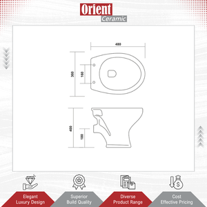 Cuvette de toilettes WC en céramique de haute qualité à poser au sol pour salle de bain, vendue par un revendeur de confiance - Product Image 2