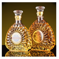Bouteille en verre vide de 750 ml pour spiritueux, avec bouchon, idéale pour le whisky, la tequila, le gin, le brandy, emballage de boissons de luxe et utilisation en cadeau.